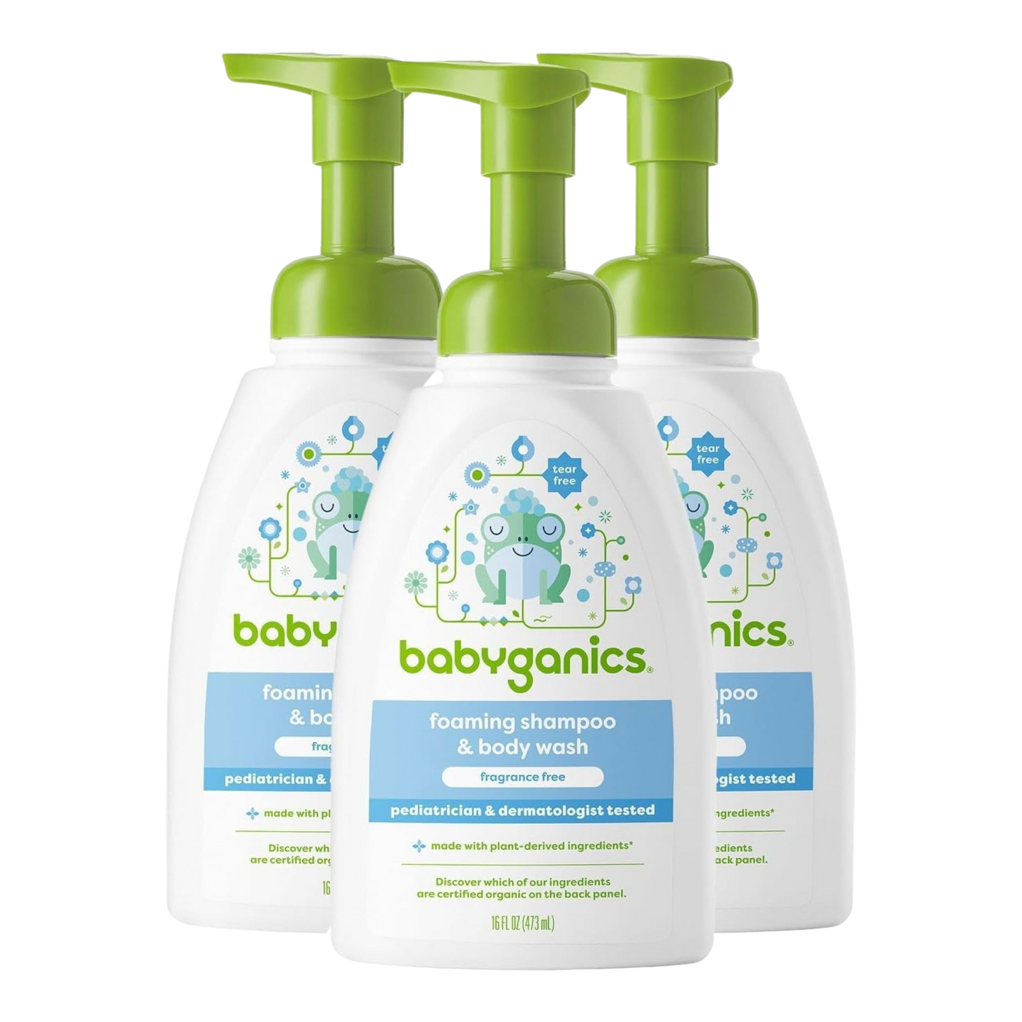 BabyGanics shampoo y gel de ducha orgánico, botella con dosificador