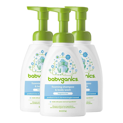 BabyGanics shampoo y gel de ducha orgánico, botella con dosificador