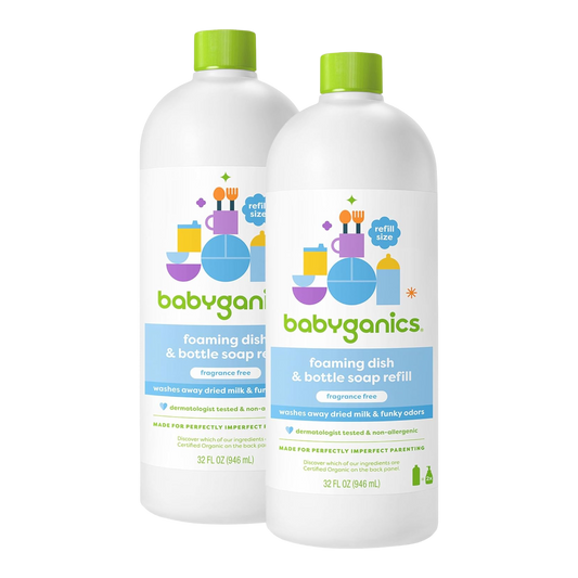 BabyGanics jabón espumoso para platos y biberones, sin fragancia