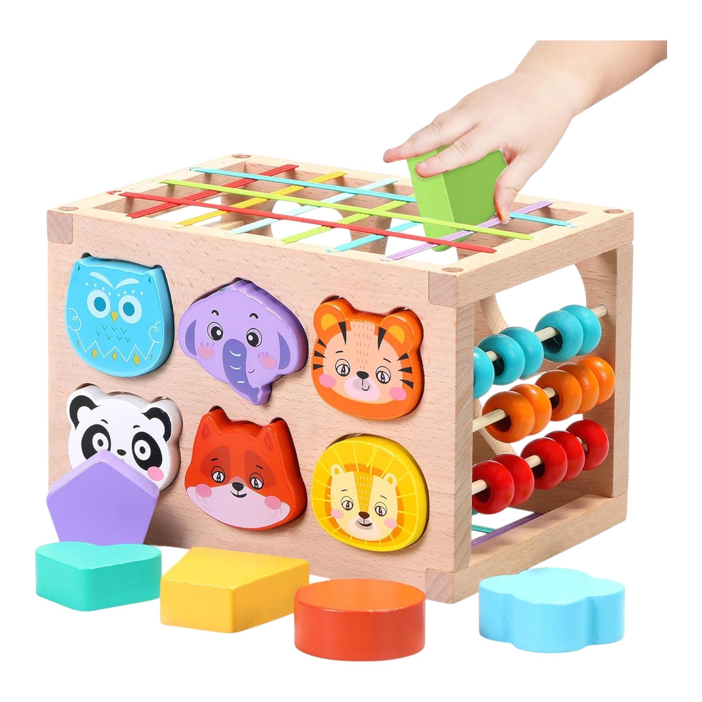 Cubo Clasificador de Formas Montessori – Juguete Educativo de Madera