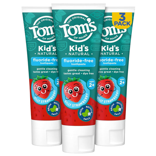 Tom's of Maine pasta de dientes para niños sin flúor, pasta de dientes natural