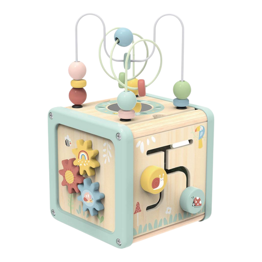 Cubo Clasificador de Actividades Montessori – Juguete Educativo de Madera