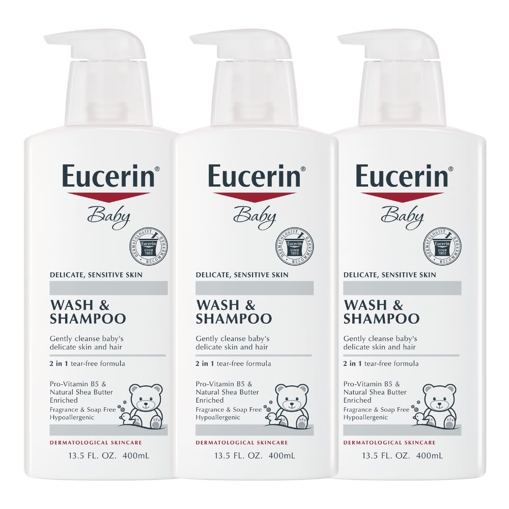 Eucerin Jabón y champú para bebés, fórmula 2 en 1 sin lágrimas, hipoalergénica 400ml