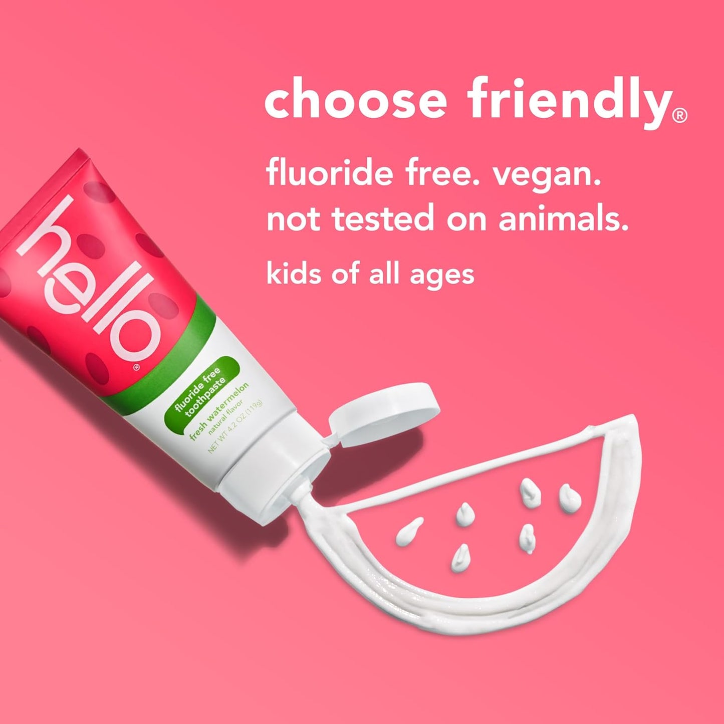 Hello Pasta dental fresca para niños sin flúor de sandía