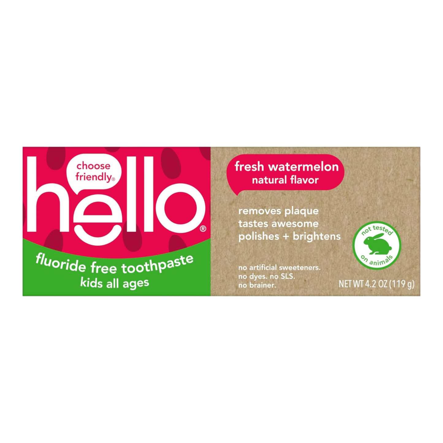 Hello Pasta dental fresca para niños sin flúor de sandía