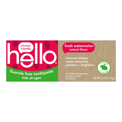 Hello Pasta dental fresca para niños sin flúor de sandía