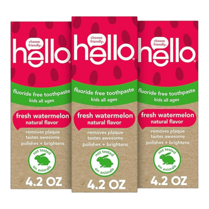 Hello Pasta dental fresca para niños sin flúor de sandía