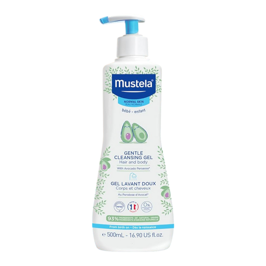 Mustela Gel de Limpieza Suave, Jabón para el Cabello y Cuerpo del Bebé