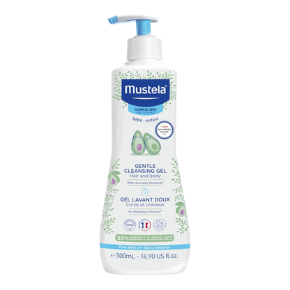 Mustela Gel de Limpieza Suave, Jabón para el Cabello y Cuerpo del Bebé