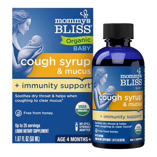 Mommy's Bliss Jarabe orgánico para la tos y moco para bebés