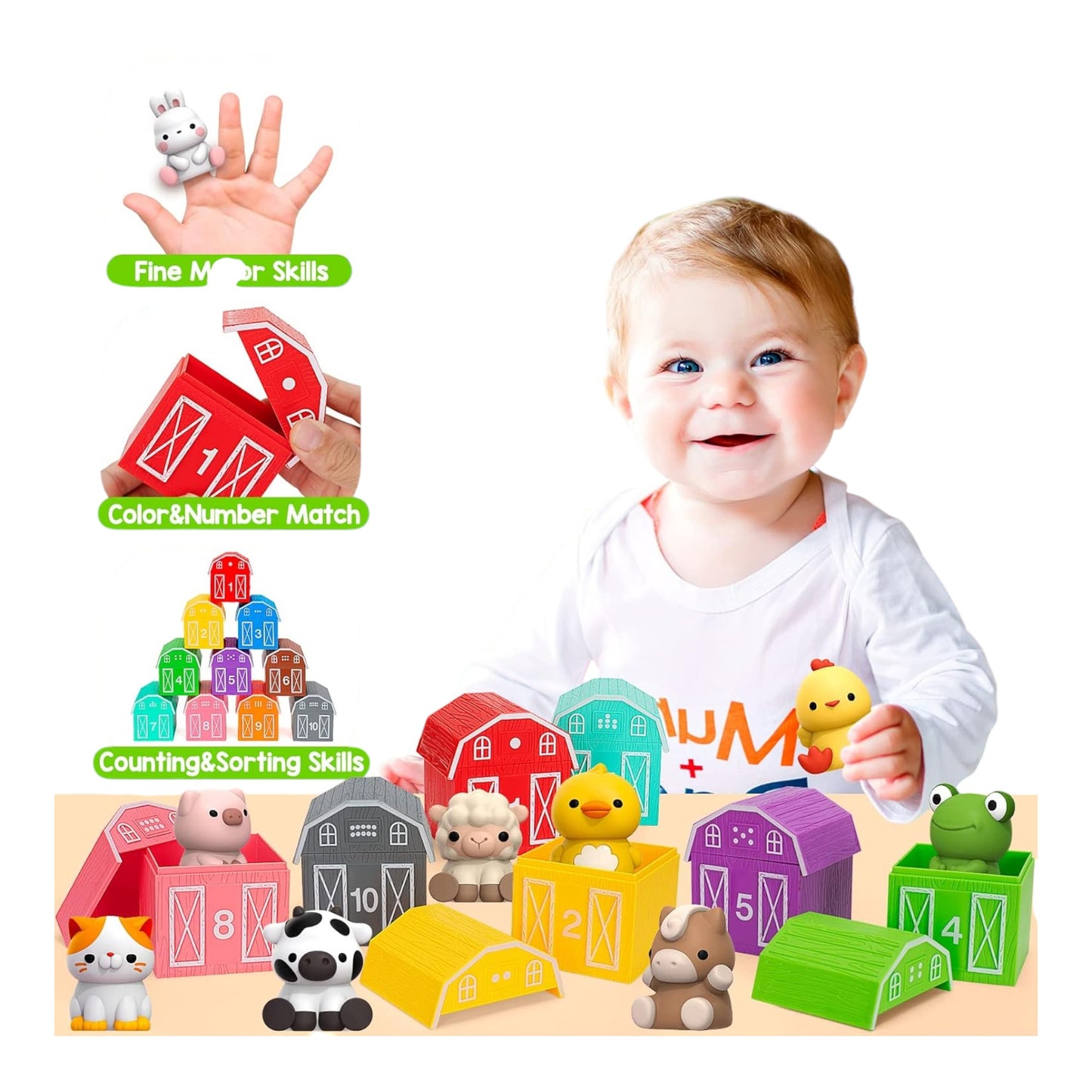 Juguetes Montessori de apilación y clasificación