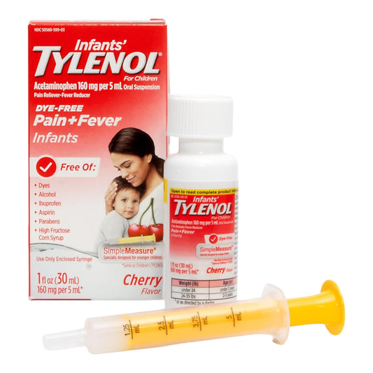Tylenol – Alivio del Dolor y Fiebre en Suspensión Oral Sabor Cereza  -Acetaminofen