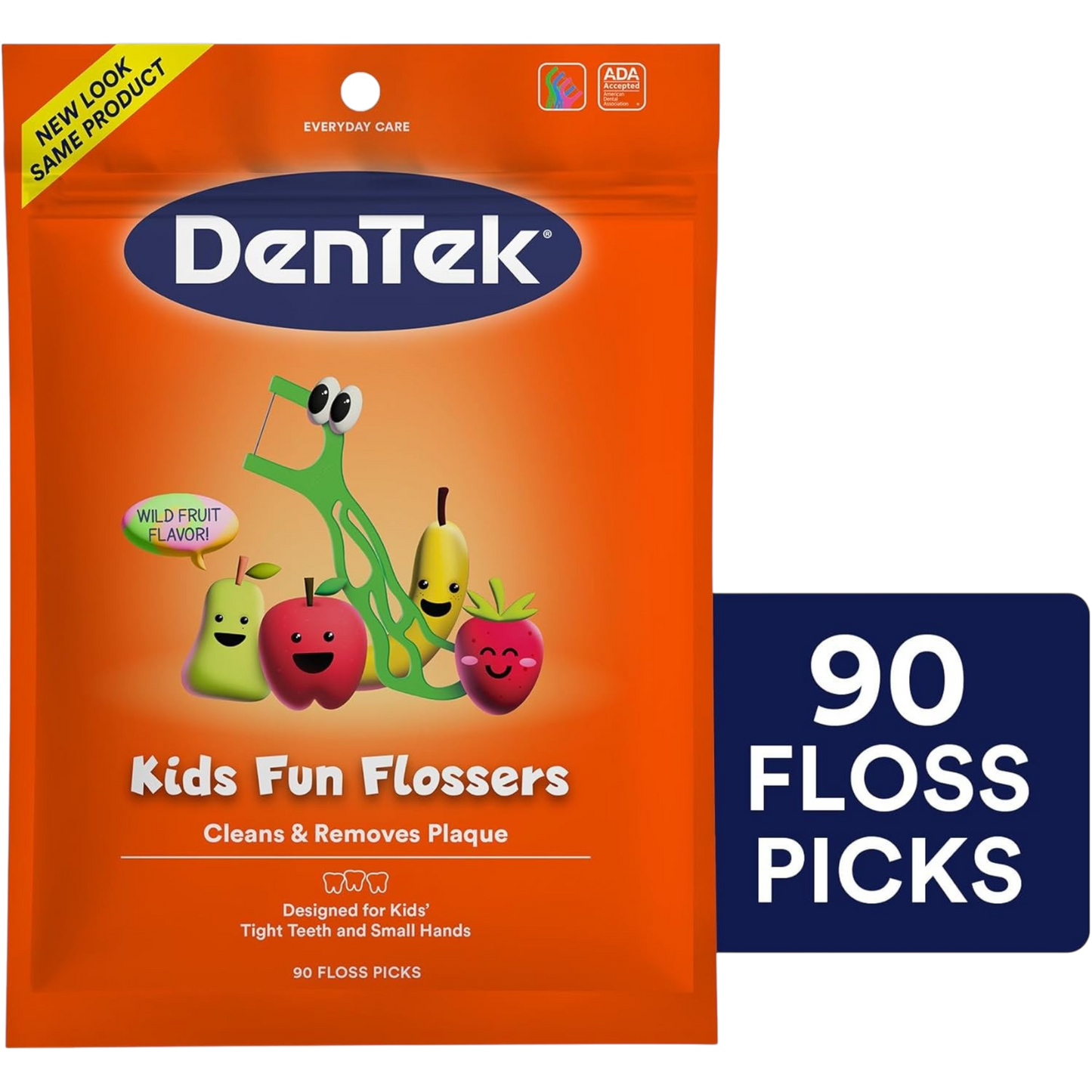 Hilo dental infantil DenTek Fun Flossers con sabor a frutas silvestres, paquete de 90 unidades