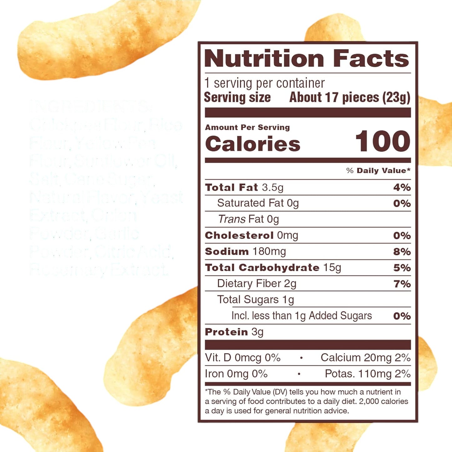 Hippeas Chickpea Puffs, Cheddar blanco