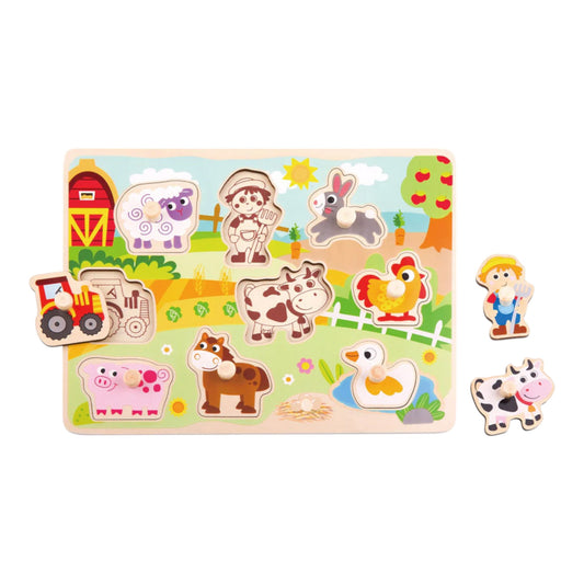 Puzzle de Encaje Granja 10 Piezas Tooky Toy