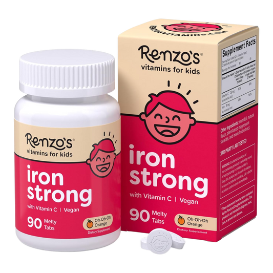 Renzo's Hierro Iron Strong sin azucar, tabletas masticables