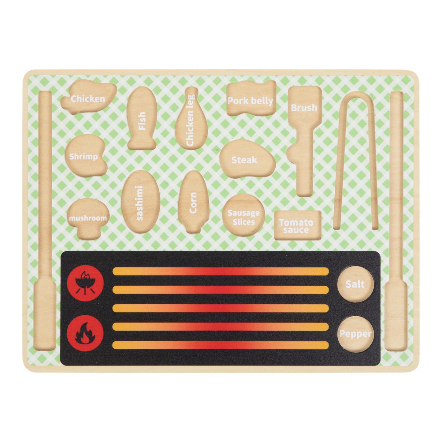 Juego de parrilla madera Montessori