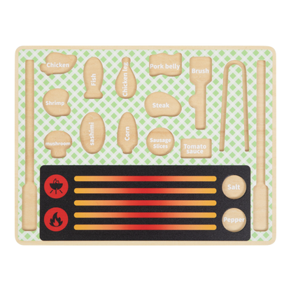 Juego de parrilla madera Montessori