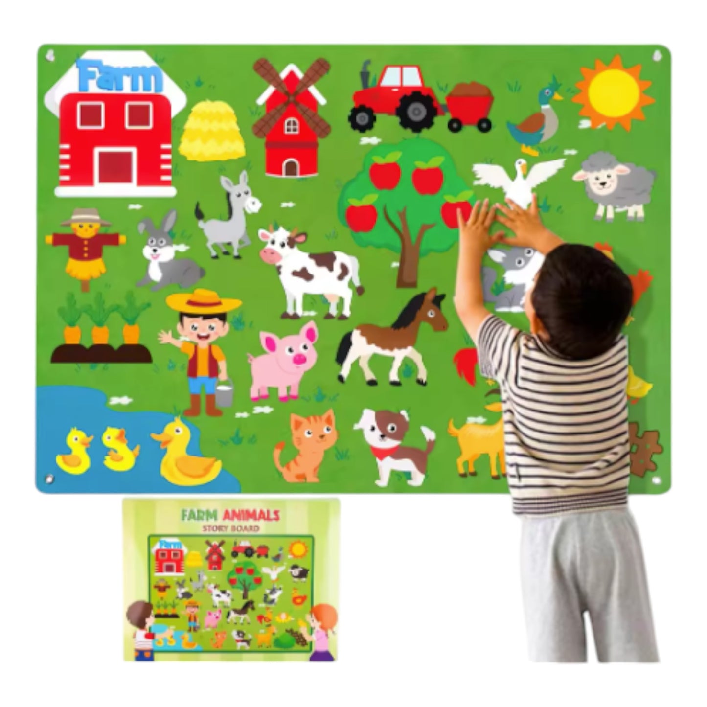 Juego de tablero para niños animales de granja, educación aprendizaje temprano